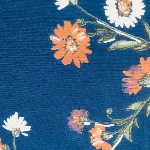 new NAVY BLUE Wild Sage Maeve Floral 54" wide x 80" Long Shower Stall Curtain - Picture 8 of 12